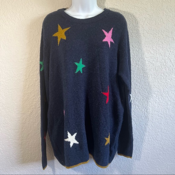 Joules Navy Star Chantelle Intarsia Crewneck Sweater - Picture 3 of 6